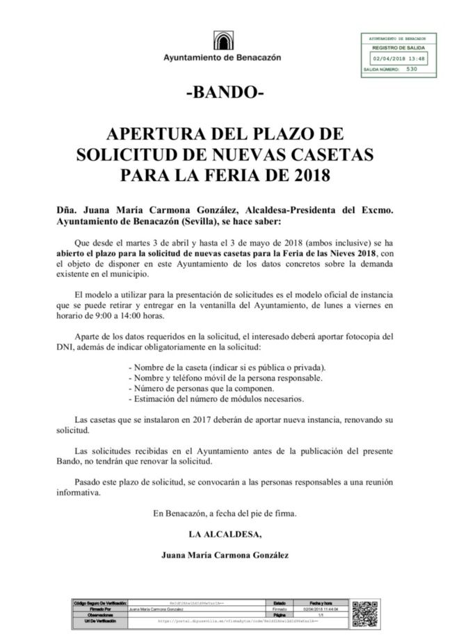 BANDO_NUEVAS CASETAS LAS NIEVES 2018