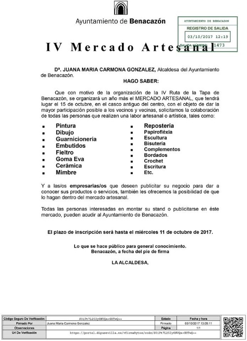 Cultura_Mercado Artesanal 2017 inscripción