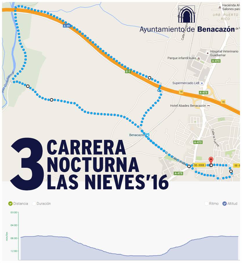 Deportes_Carrera Nocturna Las Nieves 2016, recorrido oficial