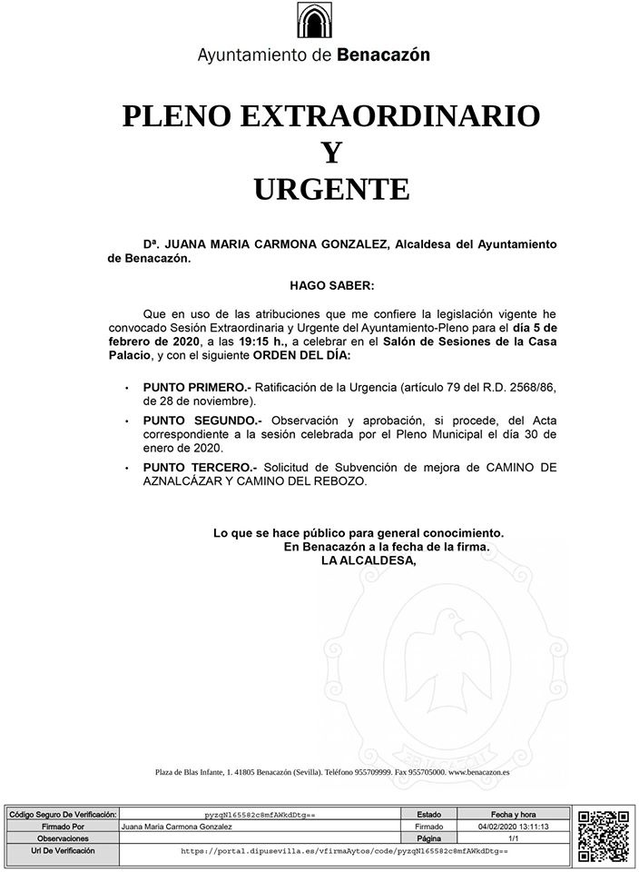 Bando_Pleno Extra y Urgente 05.02.2020 ok