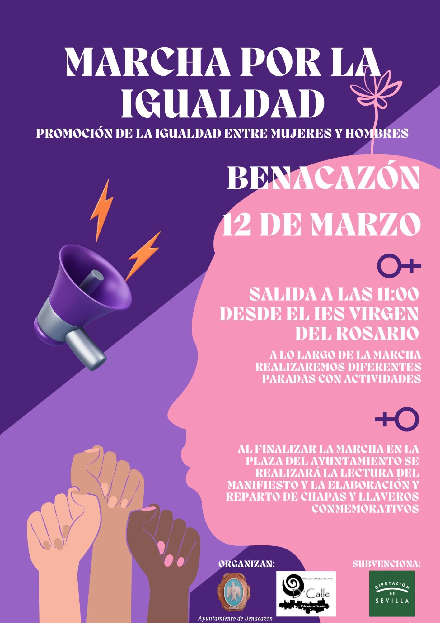 CARTEL MARCHA BENACAZÓN 12 DE MARZO logo ayto ok