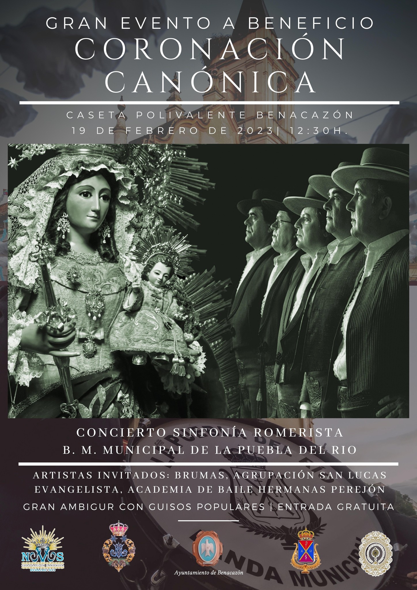 Evento benéfico Coronación Virgen, dom. 19.02.2023
