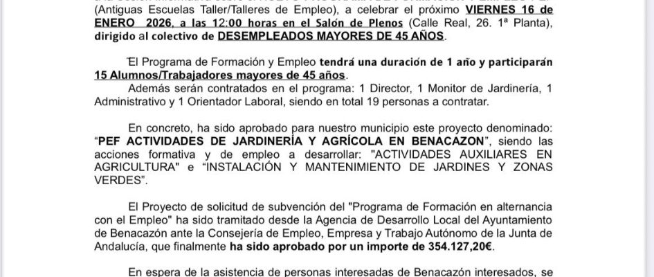 Programa Empleo Jardinería