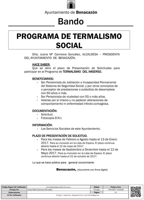 Asuntos Sociales_Bando Programa Termalismo Social 2017