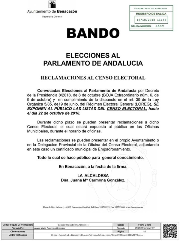Bando_Reclamaciones Censo Electoral