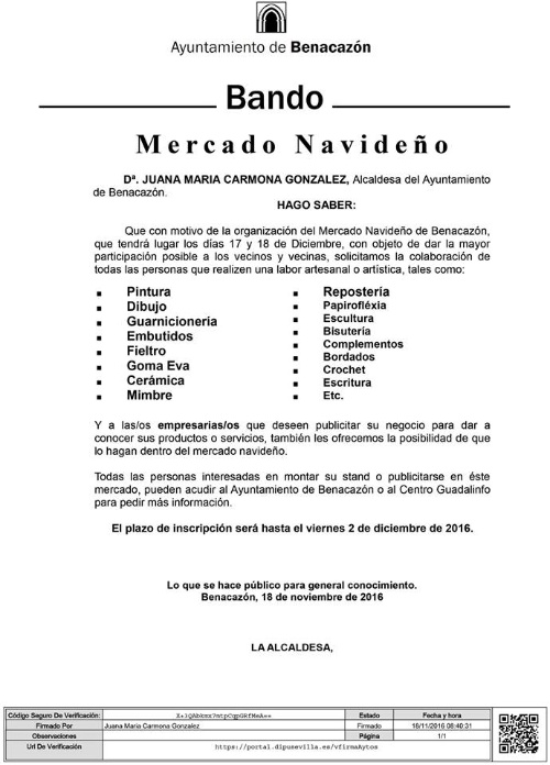 Cultura_Bando Mercado Navideño