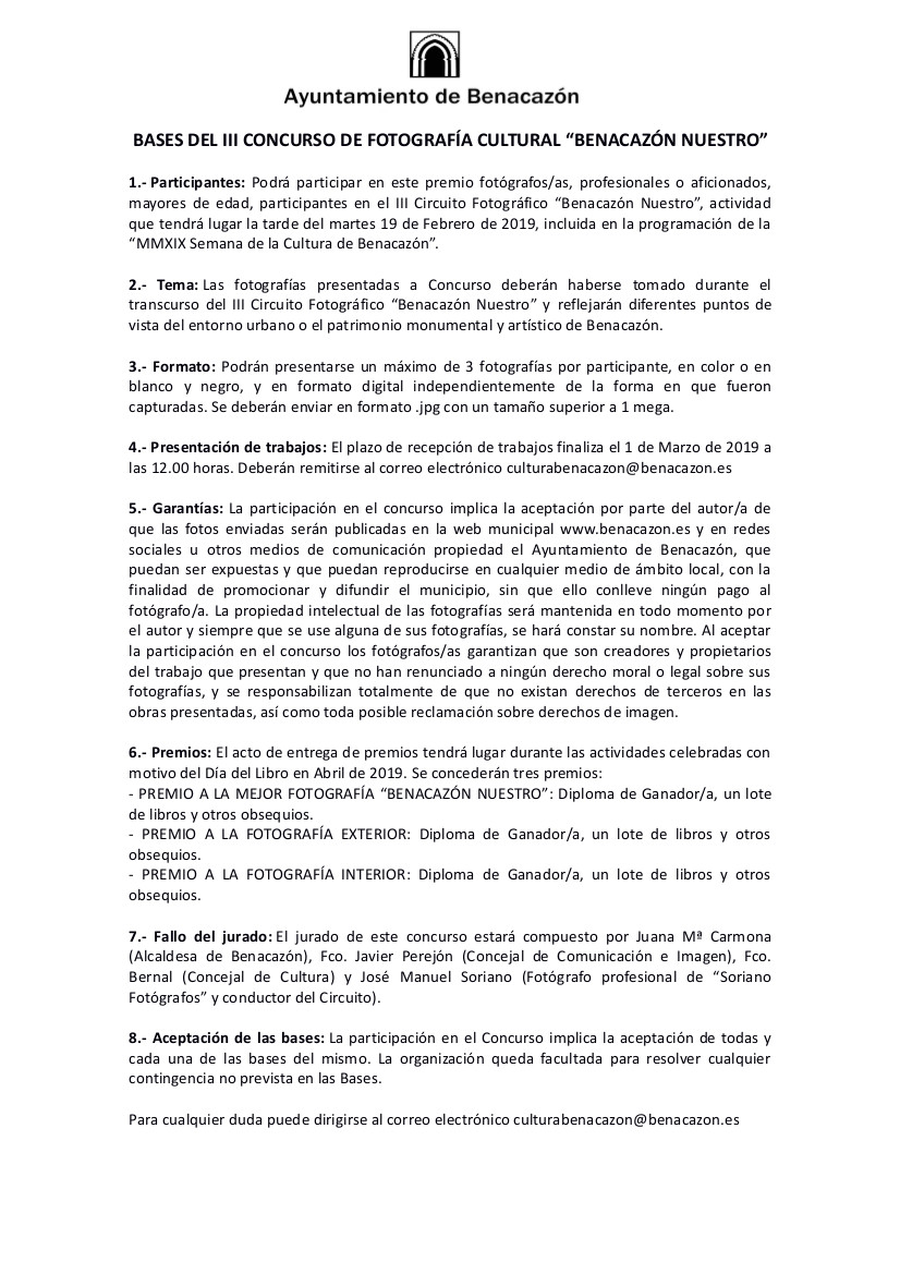 Cultura_Concurso Fotos 2019-Bases