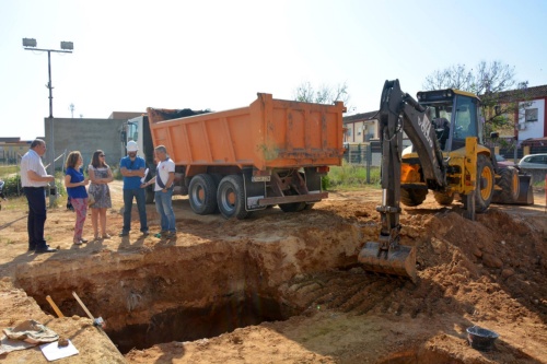 Obras_Ampliación CEIP Talhara, visita alcaldesa2