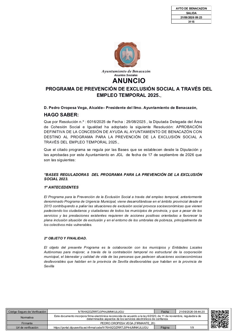 ANUNCIO BASES PES-2025-1