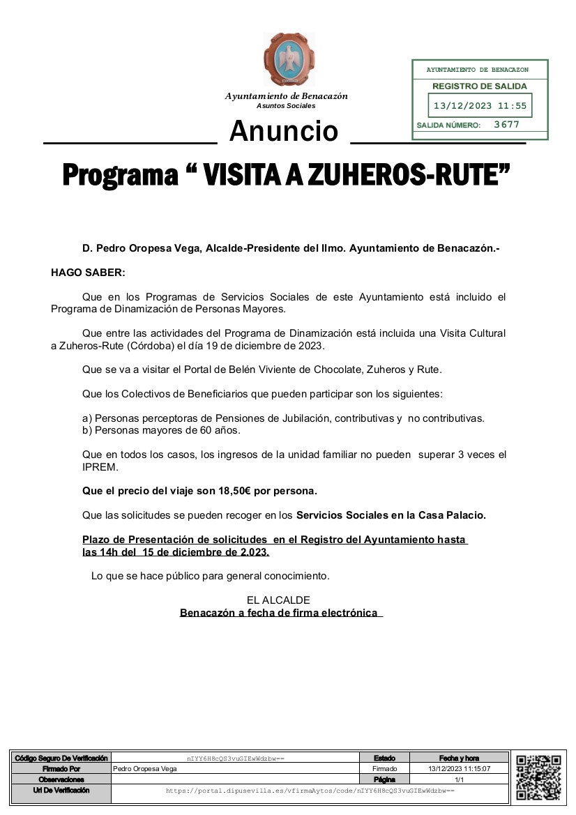 ANUNCIO Visita Zuheros-Cádiz