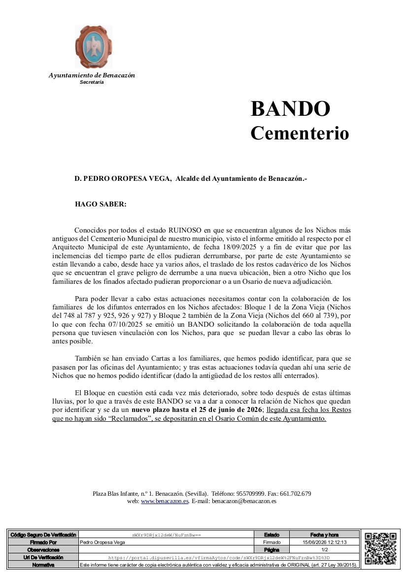 Bando Nichos no identificados