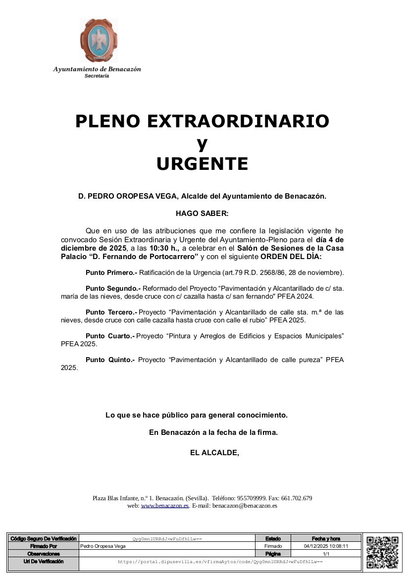 Bando Pleno Extraordinario y Urgente_04.12.2025