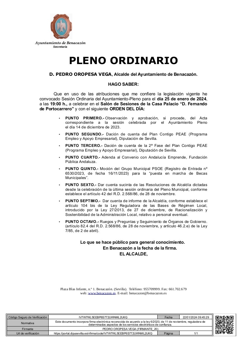 Bando_PLENO ORDINARIO 25.01.2024