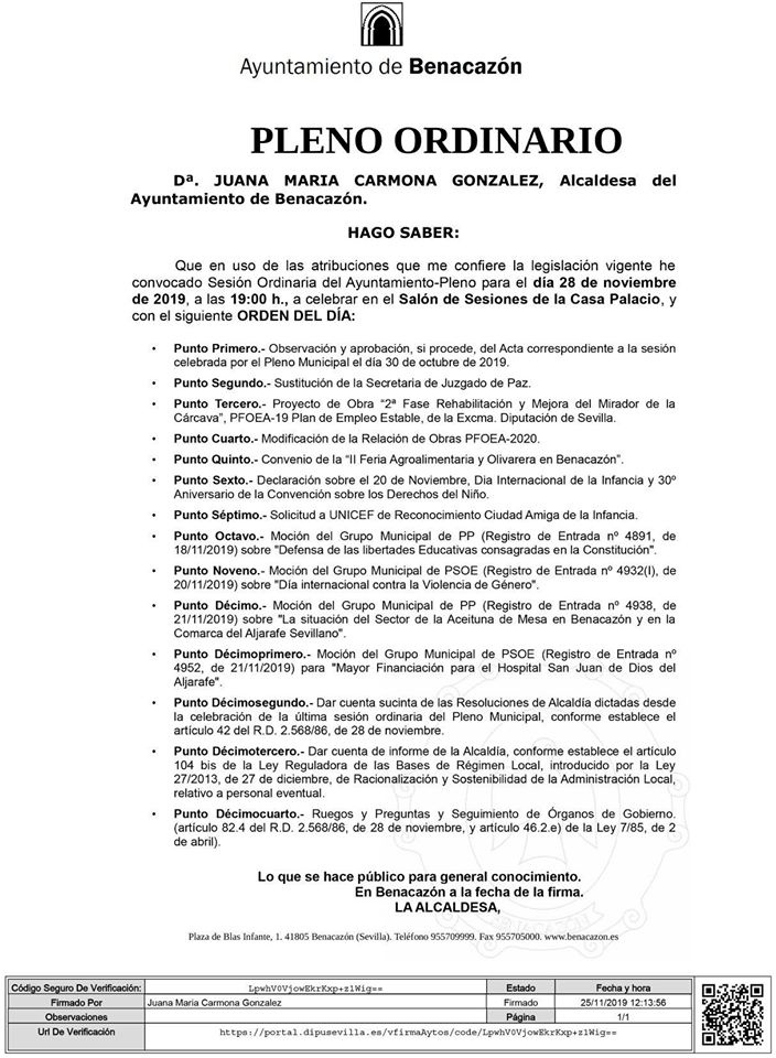 Bando_Pleno Ordinario 28.11.2019