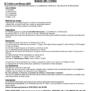 Bases Trofeo Billar Las Nieves