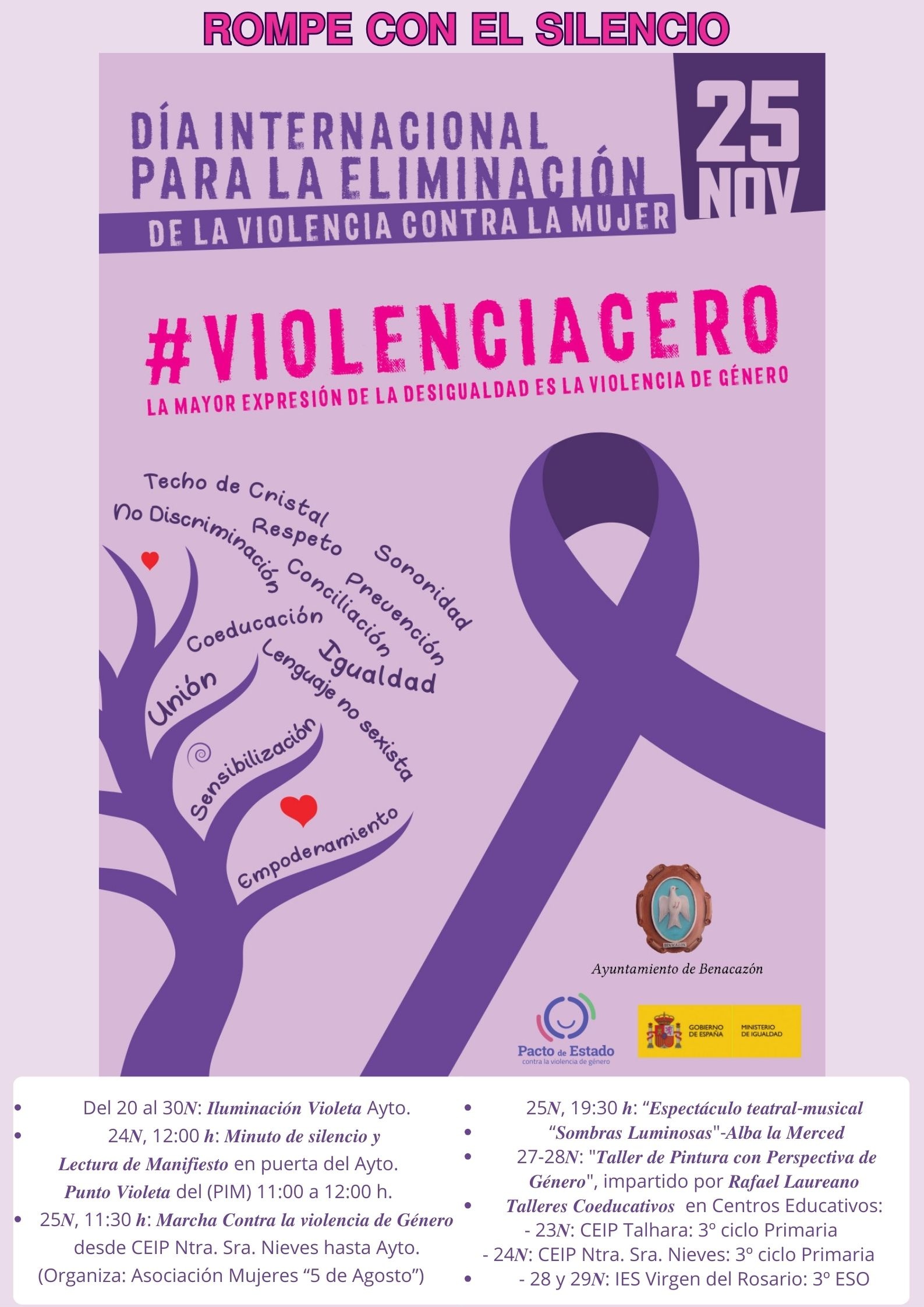 CARTEL BENACAZÓN 25N-Programación