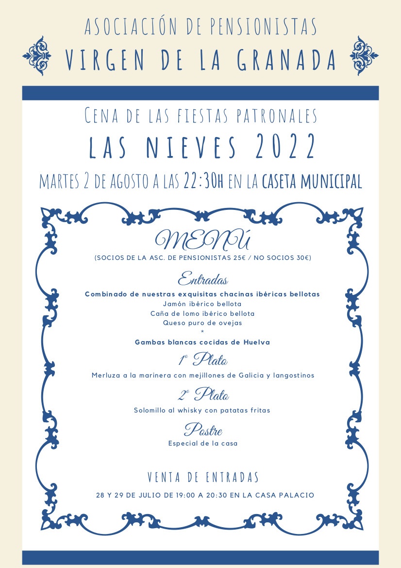 Cartel CENA Nieves-Pensionistas