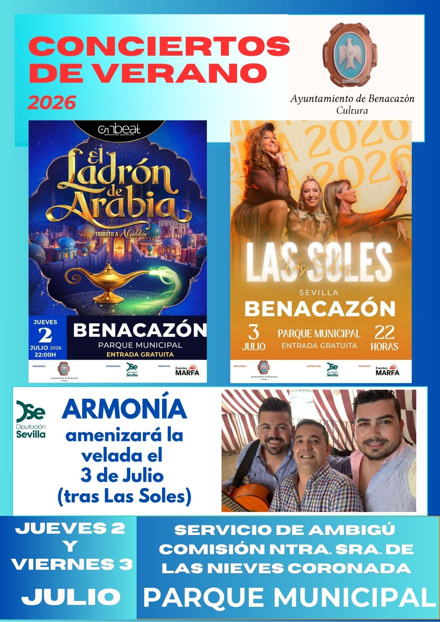 Cartel Conciertos de Verano 2026