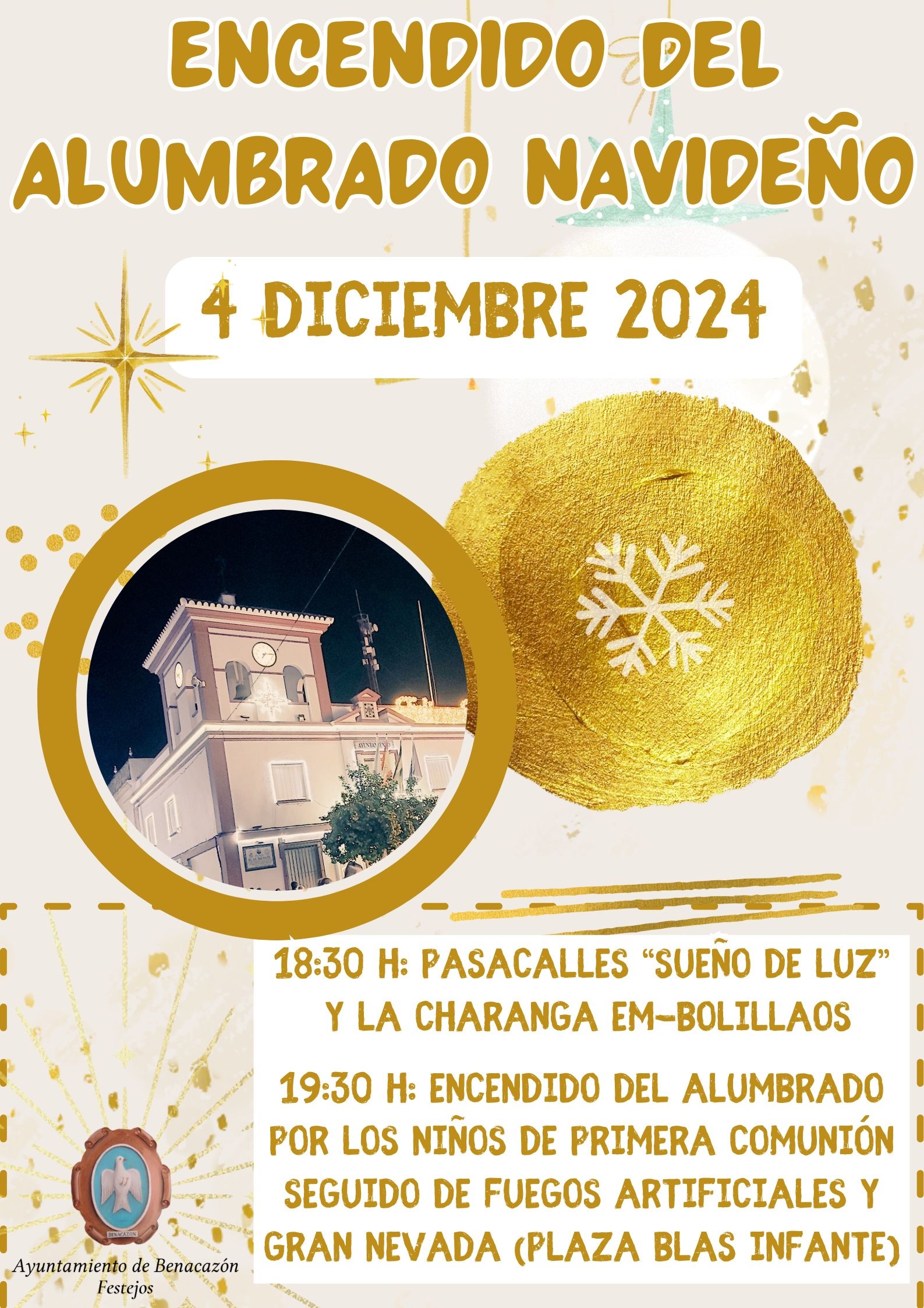 Cartel ENCENDIDO ALUMBRADO NAVIDEÑO 4.12
