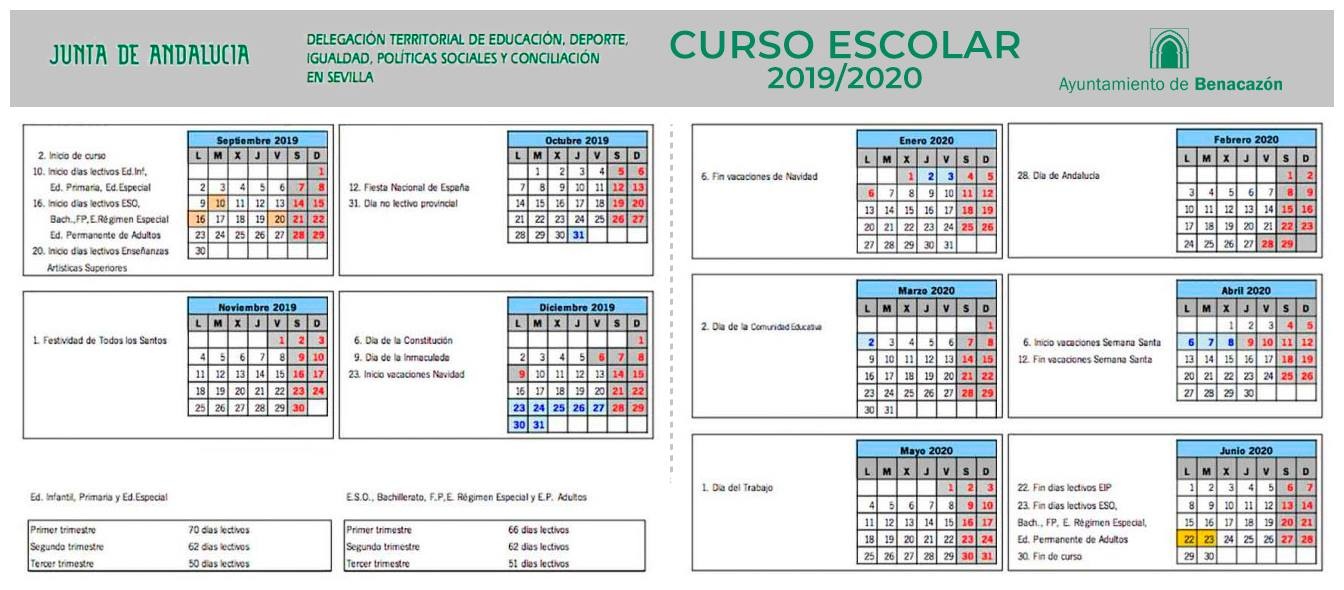 Educación_Calendario Escolar 2019-20