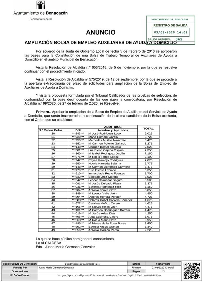 Empleo_Bolsa Auxiliar Ayuda Domicilio