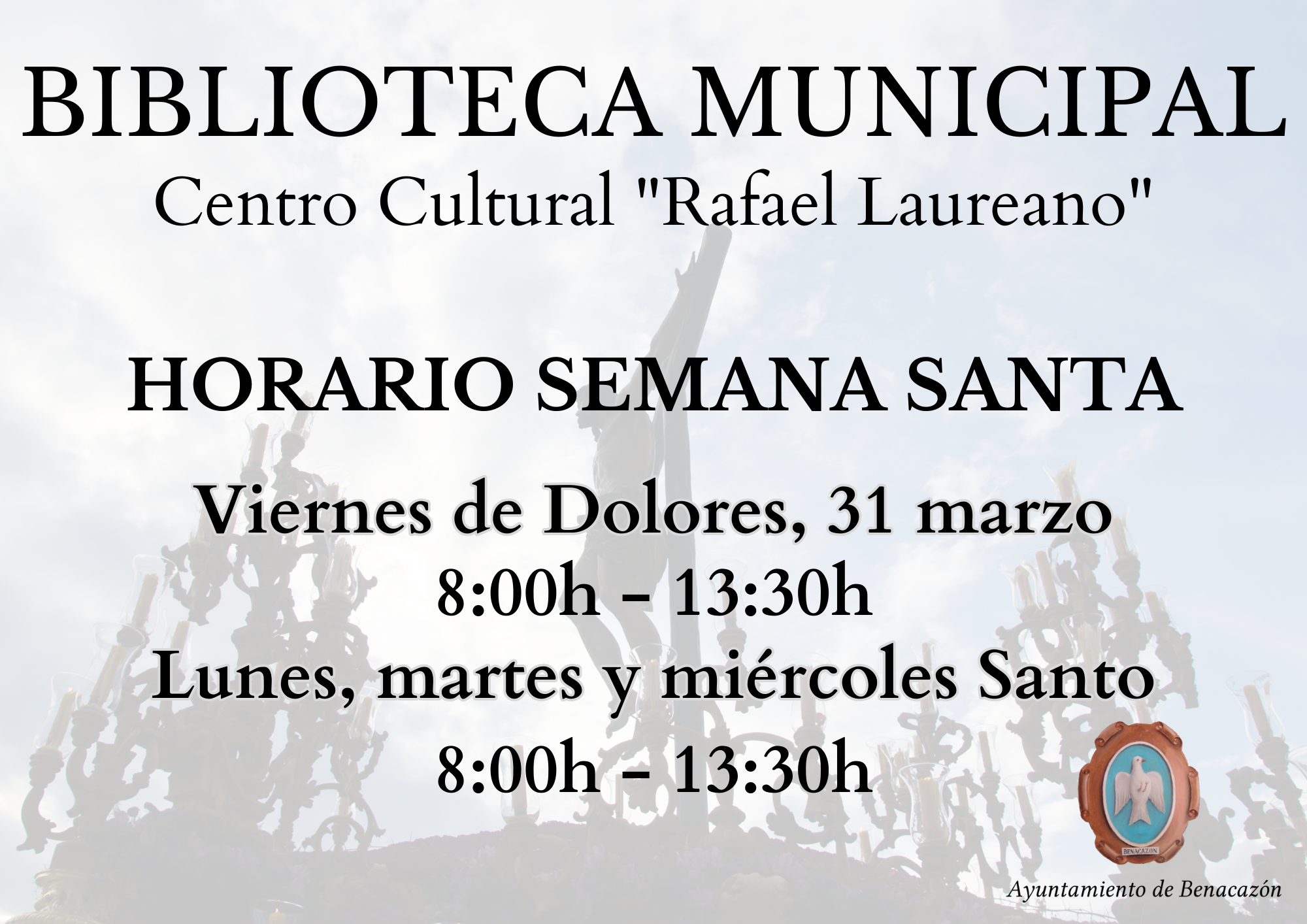 HORARIO SEMANA SANTA BIBLIOTECA MUNICIPAL