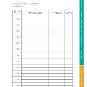 Inscripciones Game zone