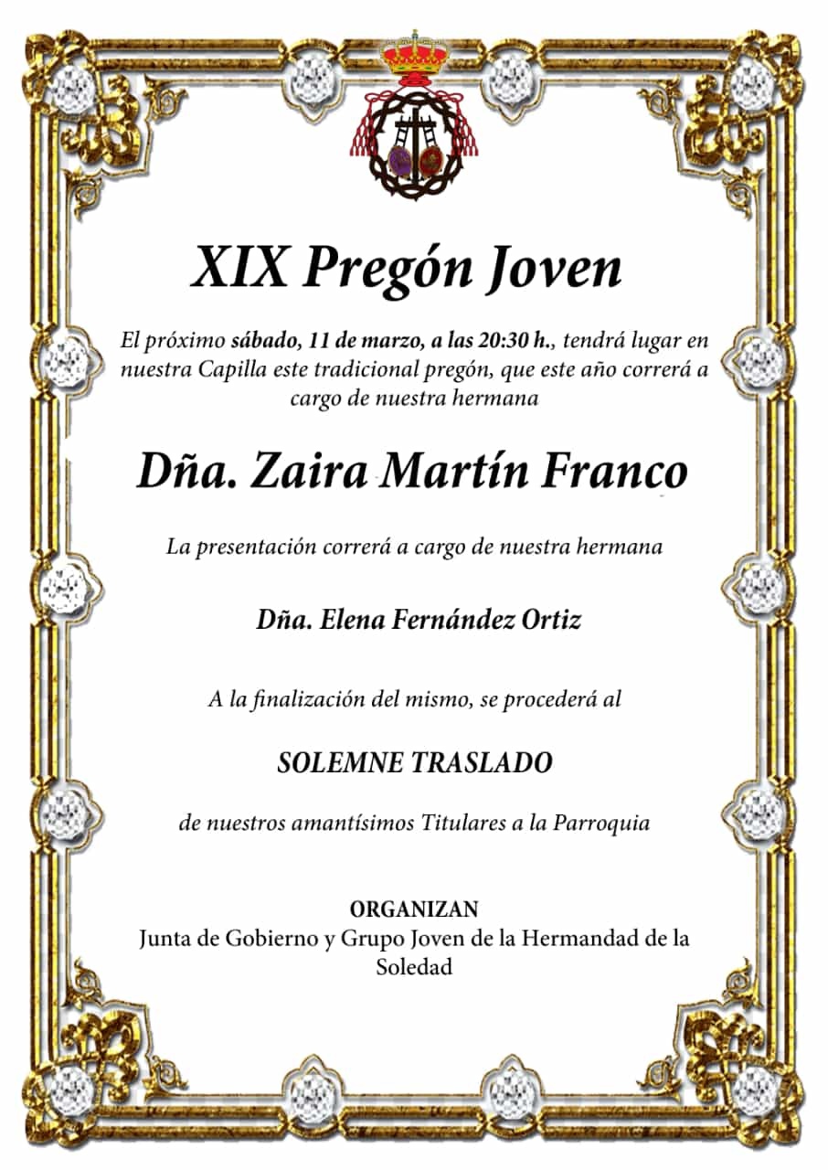 Pregón Joven Soledad 11.03.2023